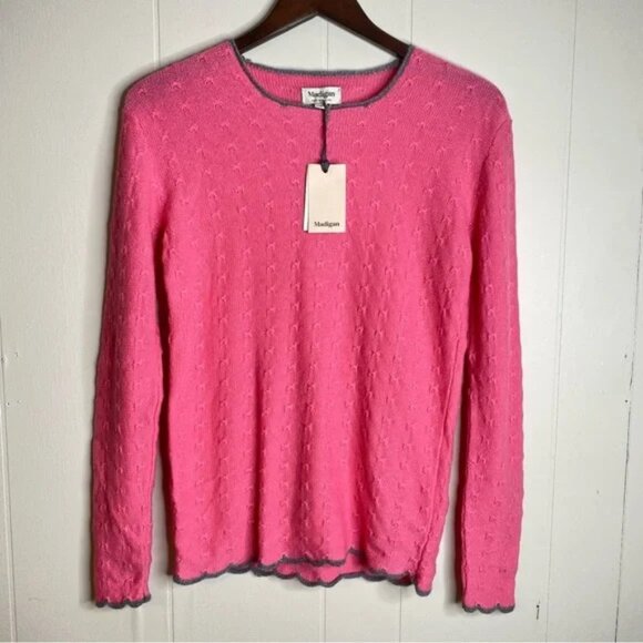 Madigan Ireland Pink Réiltín Cashmere Silk crew neck small NWT new with tag - Picture 1 of 6